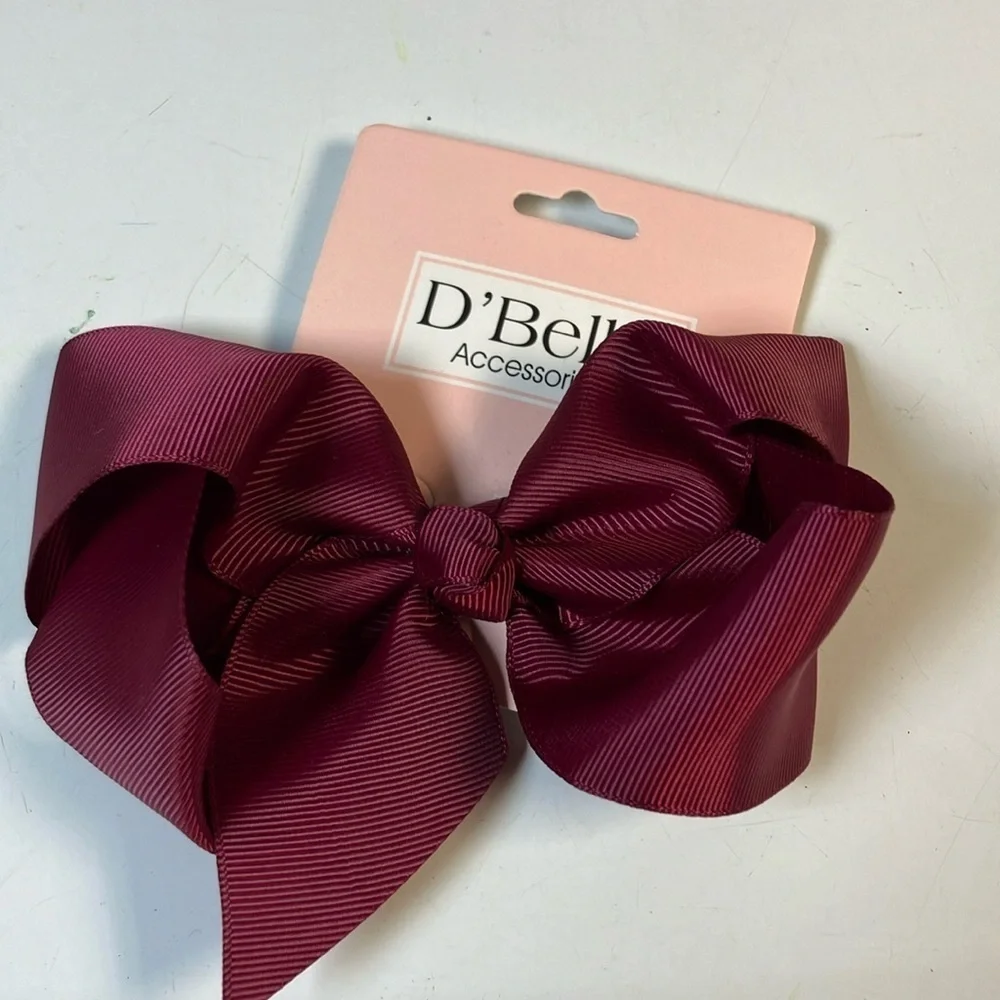 D’Bello burgundy bow berette